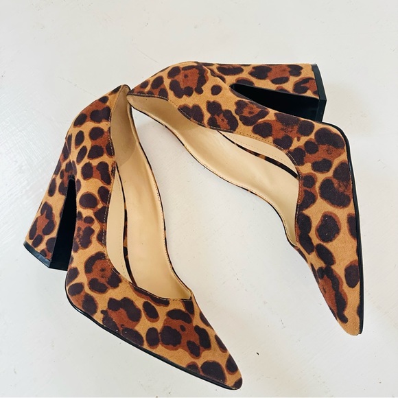 Nine West Women's Leopard Print Block Heel Pump Heels Sz. 7.5M - Picture 5 of 9